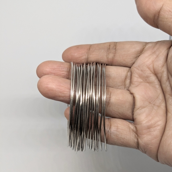 Set of 21 thin sterling silver bracelets - Picture 2 of 3